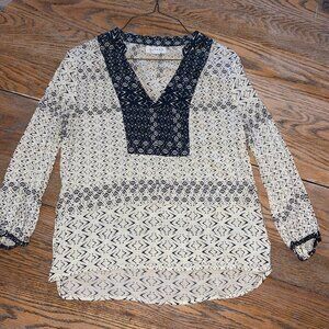 VELVET viscose 3/4 sleeve printed blouse/S